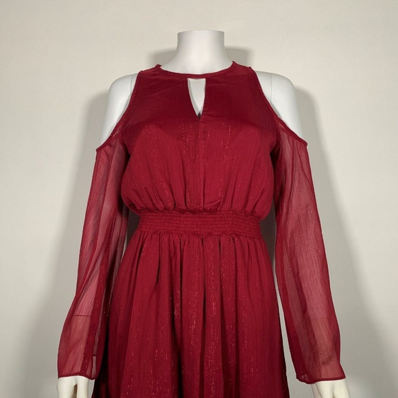 Rachel Zoe Dress Cold Shoulder Chiffon Sz XS - Picture 3 of 6